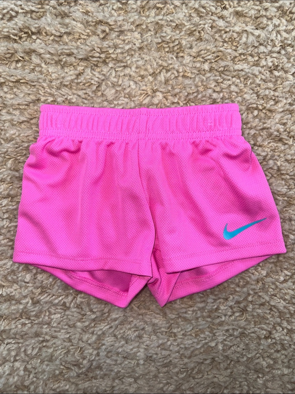 NWT Nike Pink Shorts with Teal Swoosh (18 Months)